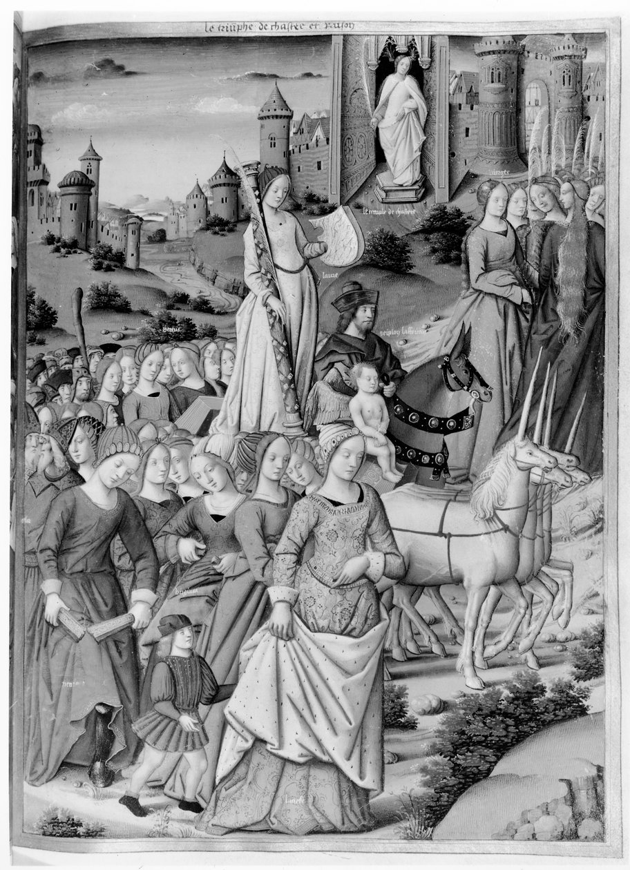 Ms.Fr.594 fol.102 The Triumph of Chastity and Reason, 