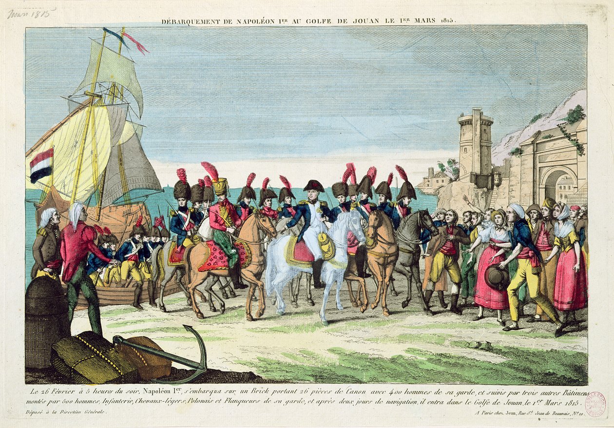 Napolyon (1769-1821) Golf Juan için ayrılıyor, 1 Mart 1815 by French School