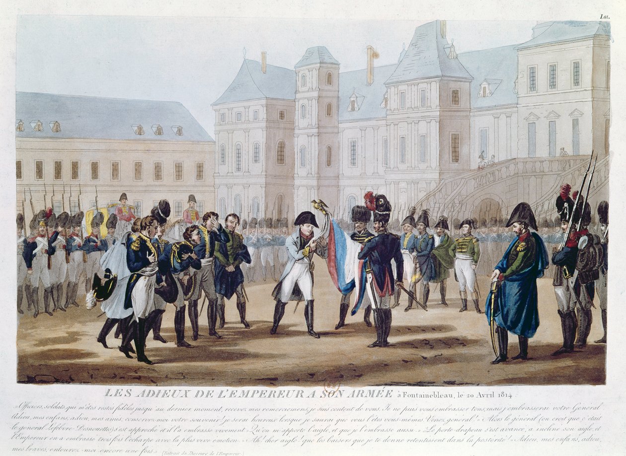 Napolyon I (1769-1821) Bayrağı Öpmek veya Fontainebleau