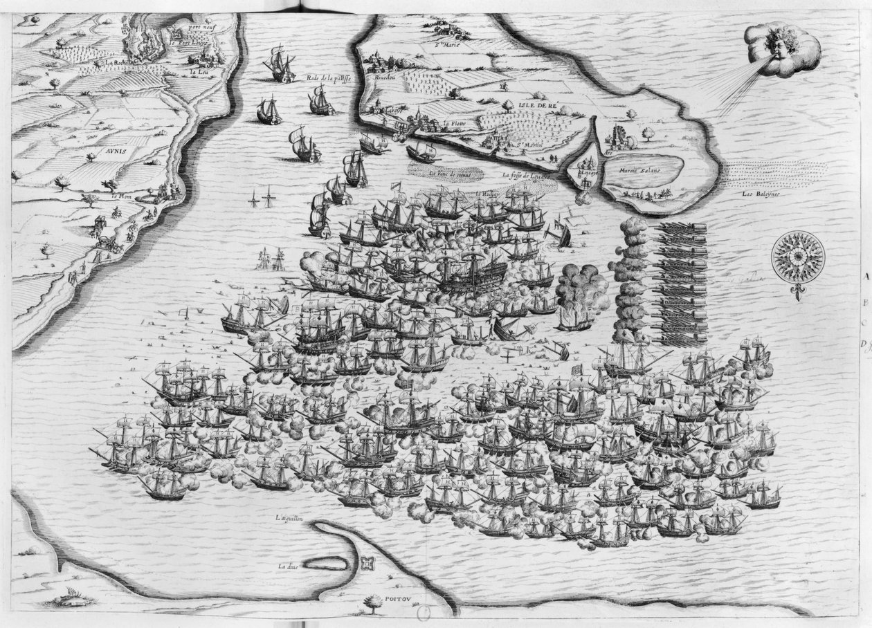 Saint-Martin-de-Re deniz savaşı 27 Ekim 1622, Ile de Re by French School