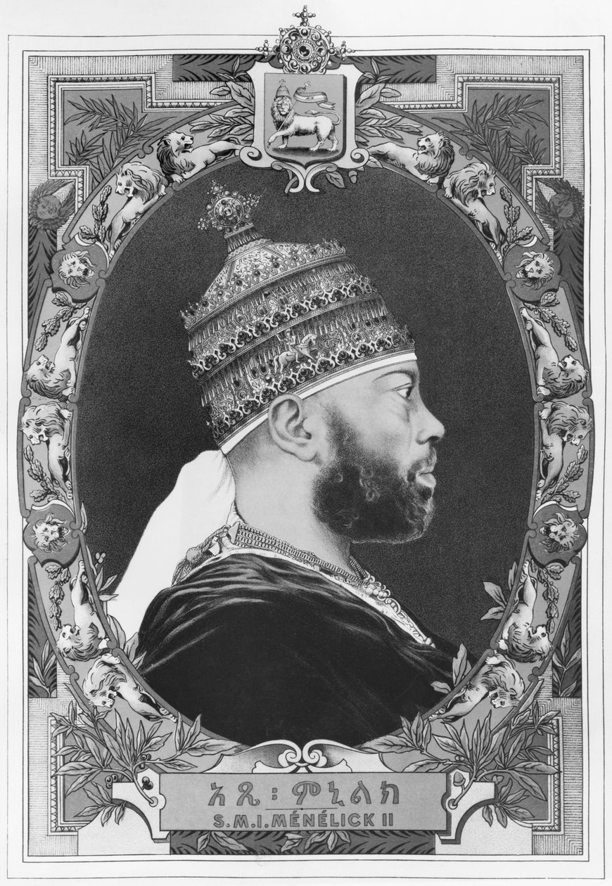 Etiyopya Negus, Menelik II (1844-1913) by French School