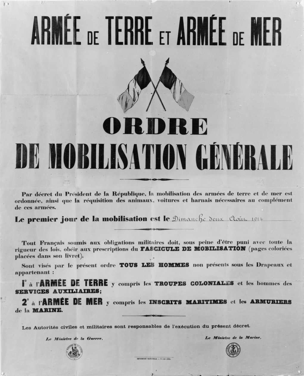 Genel seferberlik emri, 1914 by French School