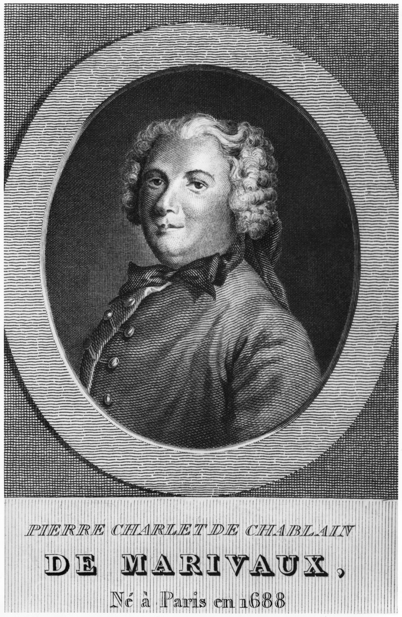 Marivaux olarak bilinen Pierre Carlet de Chamblain (b fotoğraf) by French School
