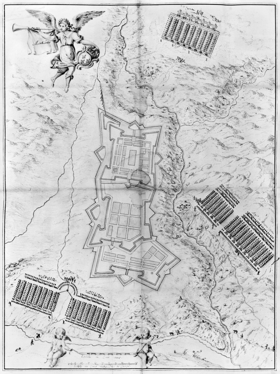 Mont-Louis şehir ve kalesinin planı ve haritası by French School