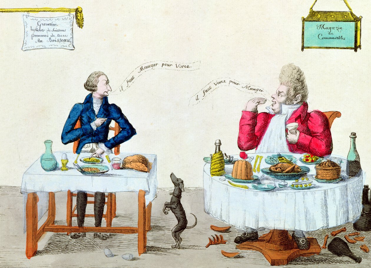 Bir Obur Portresi (renkli gravür) by French School