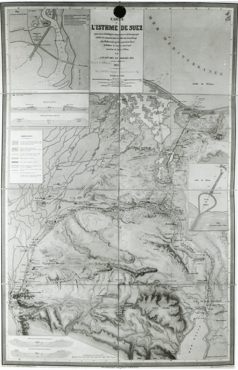 Süveyş Kanalı Hazırlık Haritası, 1855 by French School