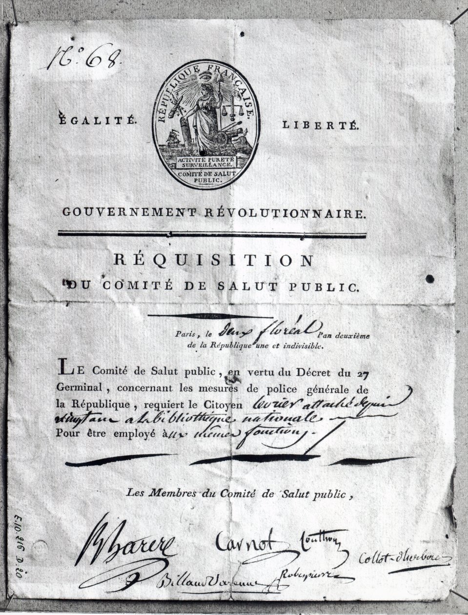 Kamu Güvenliği Komitesinin Talebi, 1789-99 by French School