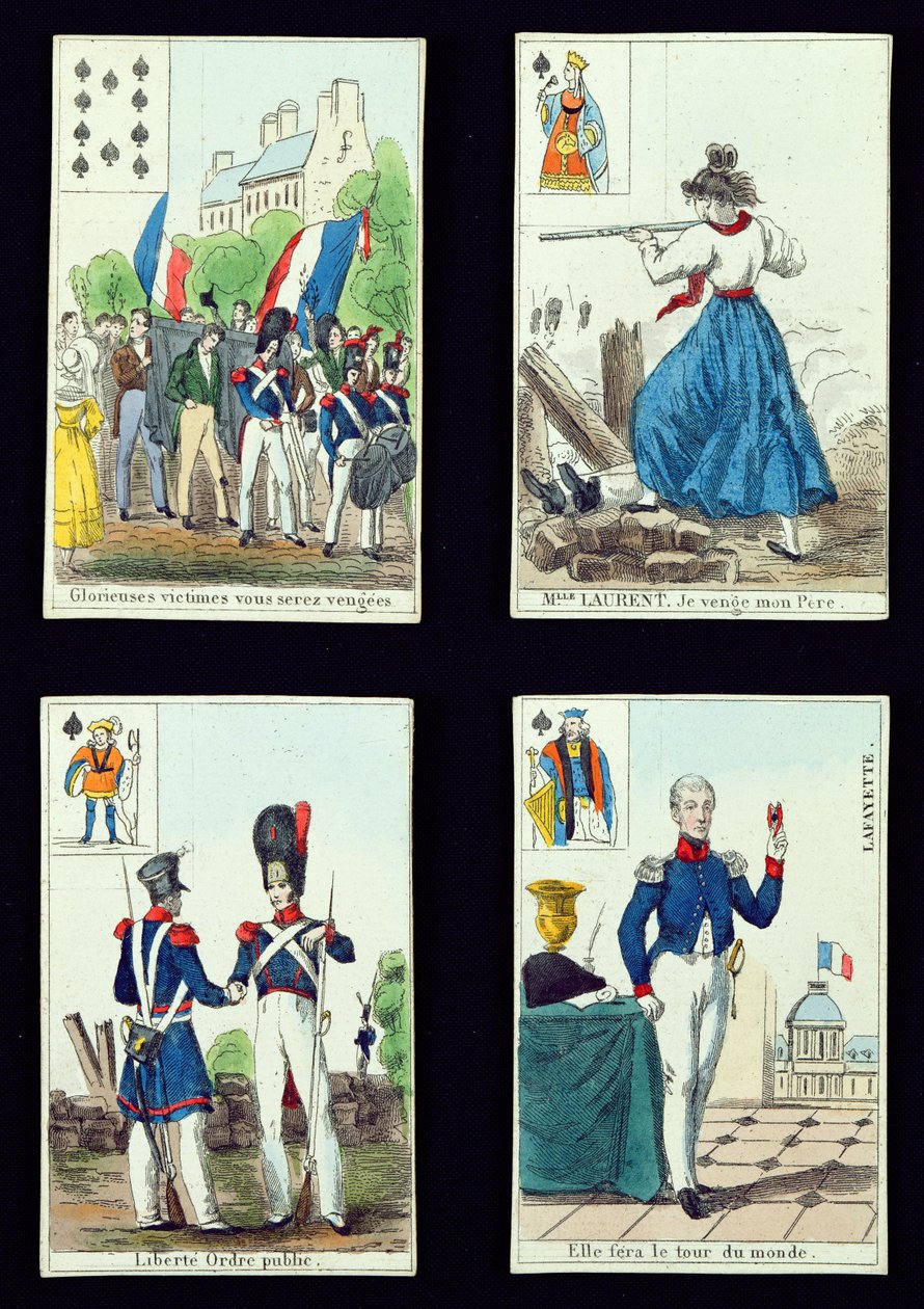 1830 Devrimi, 1831 ile ilgili oyun kartları seçimi by French School