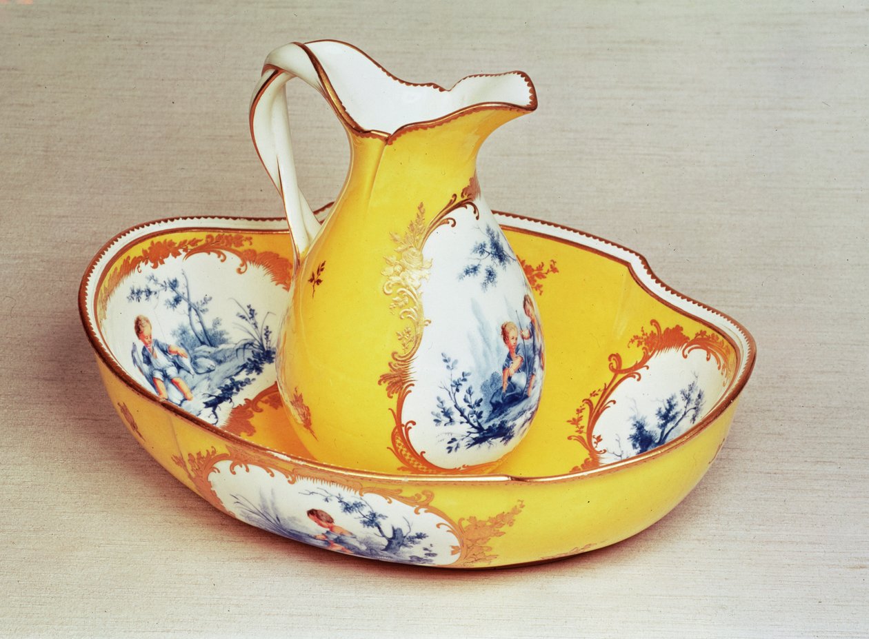 Sevres (Suluk) Broc Roussel ibrik ve leğen (porselen) by French School