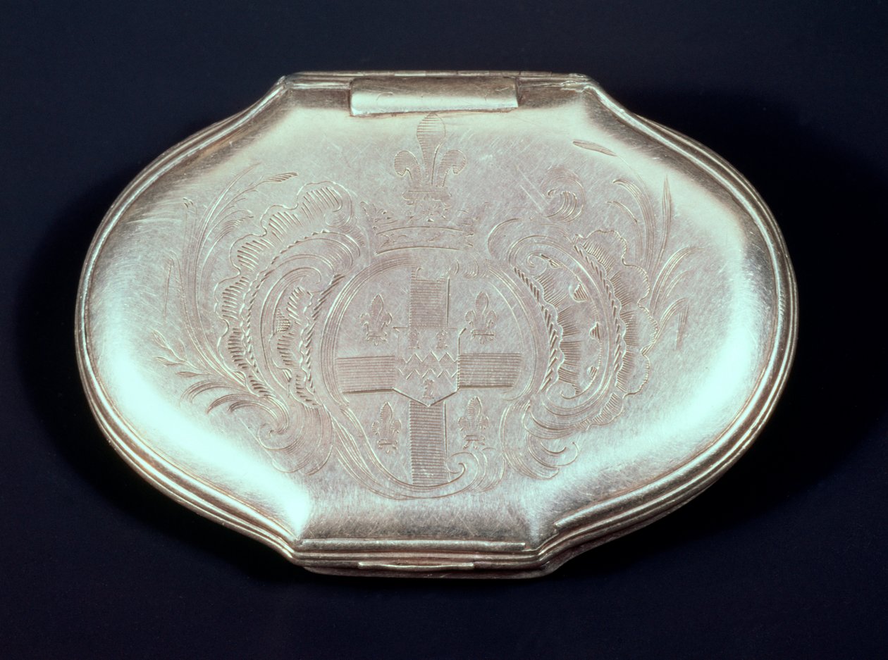 Arması kabartmalı enfiye kutusu, c.1820 (gümüş) by French School
