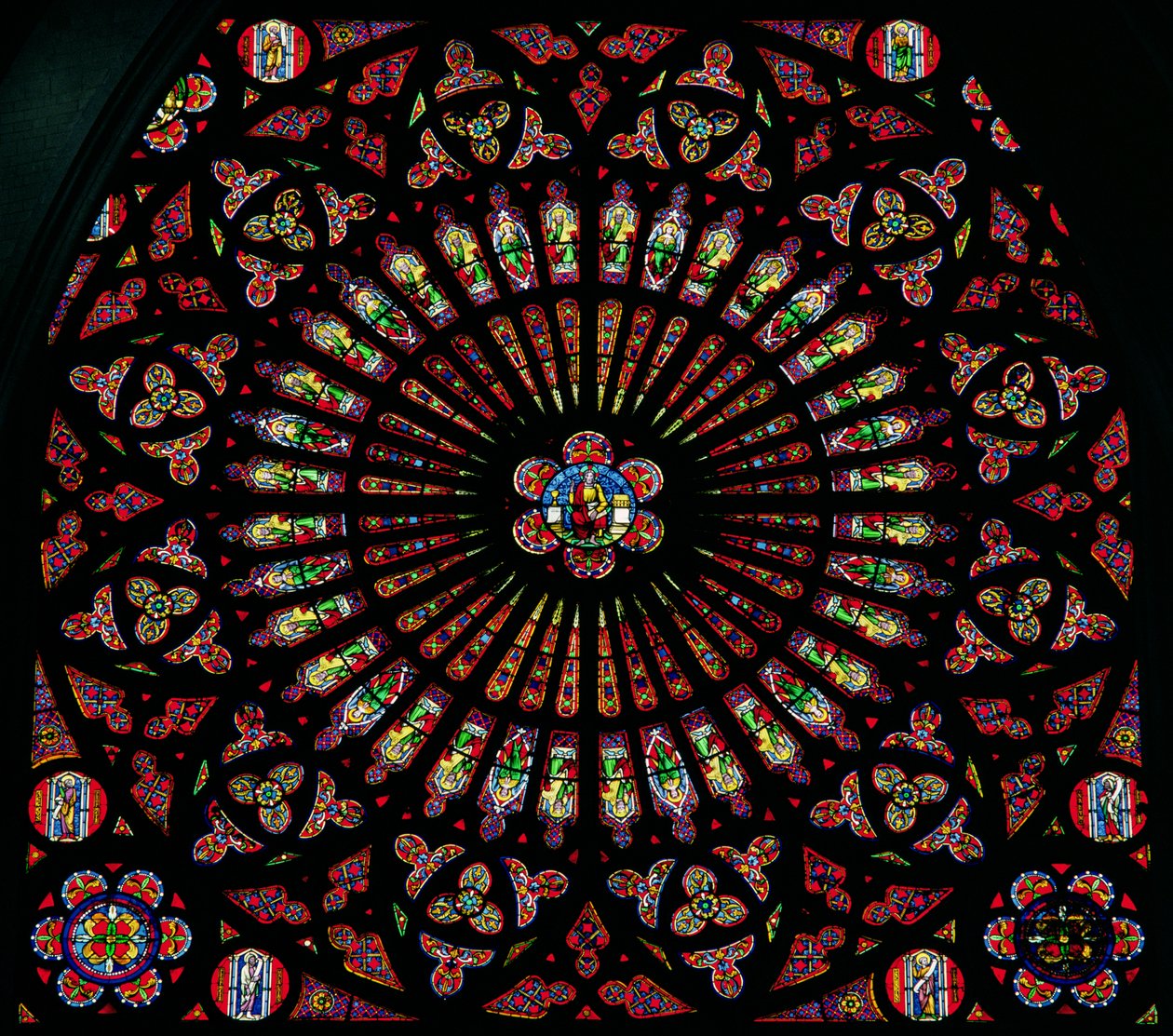Güney gül penceresi, 13. yüzyıl (vitray) by French School