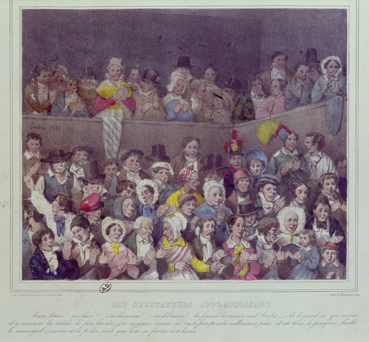 Tiyatroda alkışlayan seyirciler, 1837 by French School