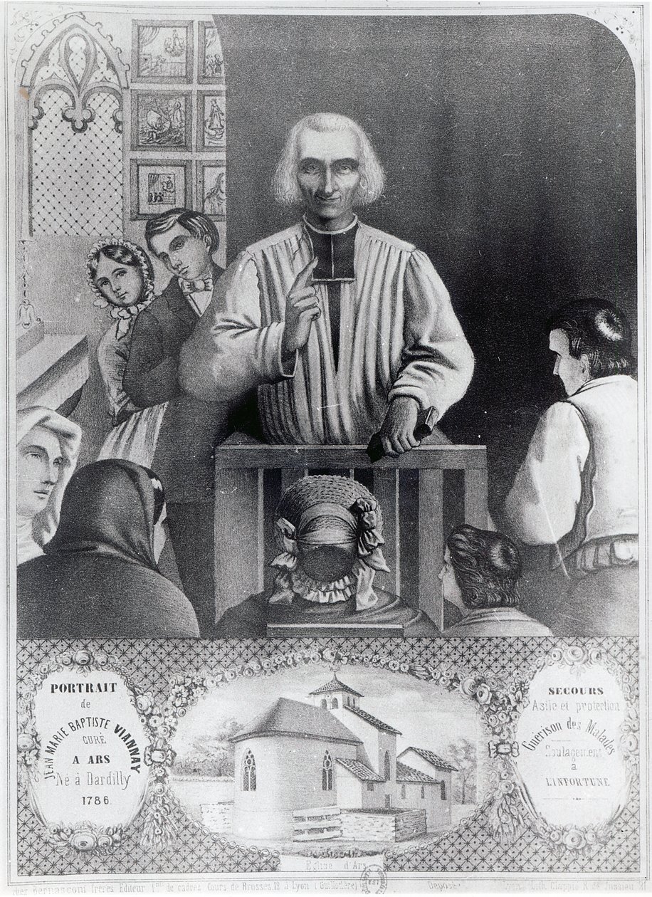 St. Jean-Marie Vianney (1786-1859) vaazı, 19. yüzyıl by French School