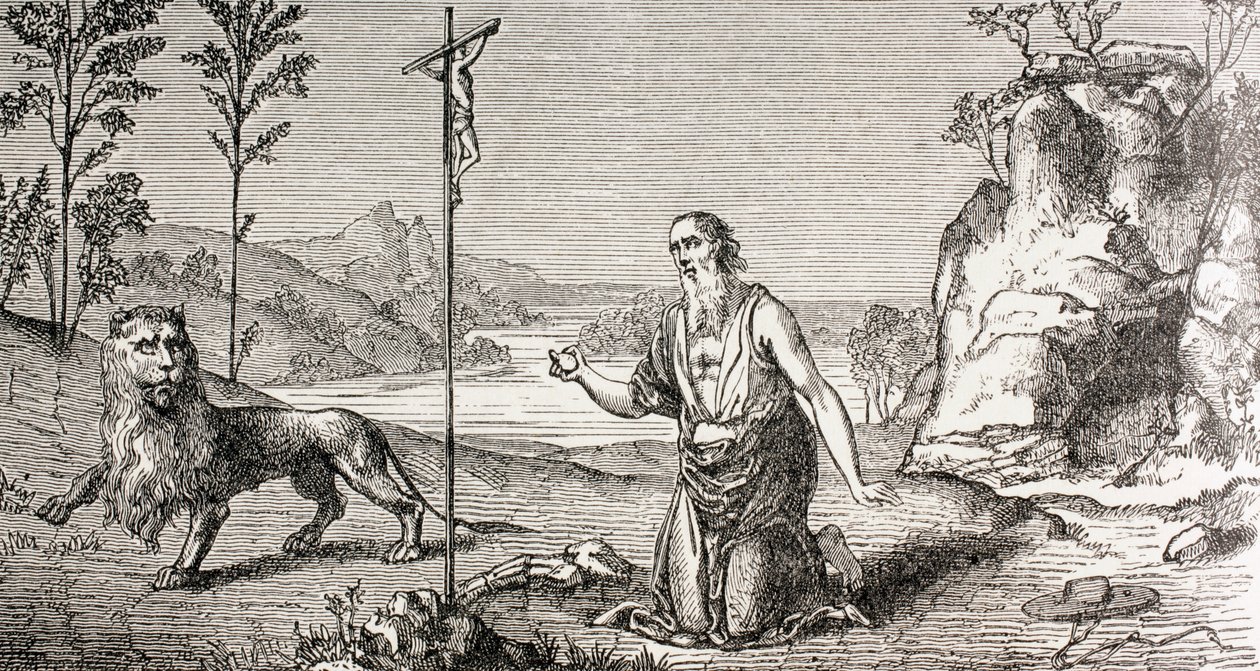Chalcis çölünde St. Jerome, Paul Lacroix tarafından 