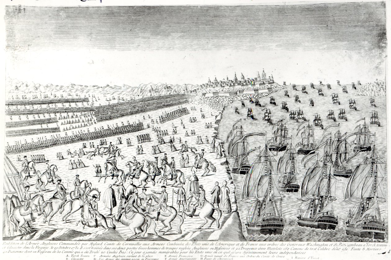 Surrender at Yorktown, 1781   by French School