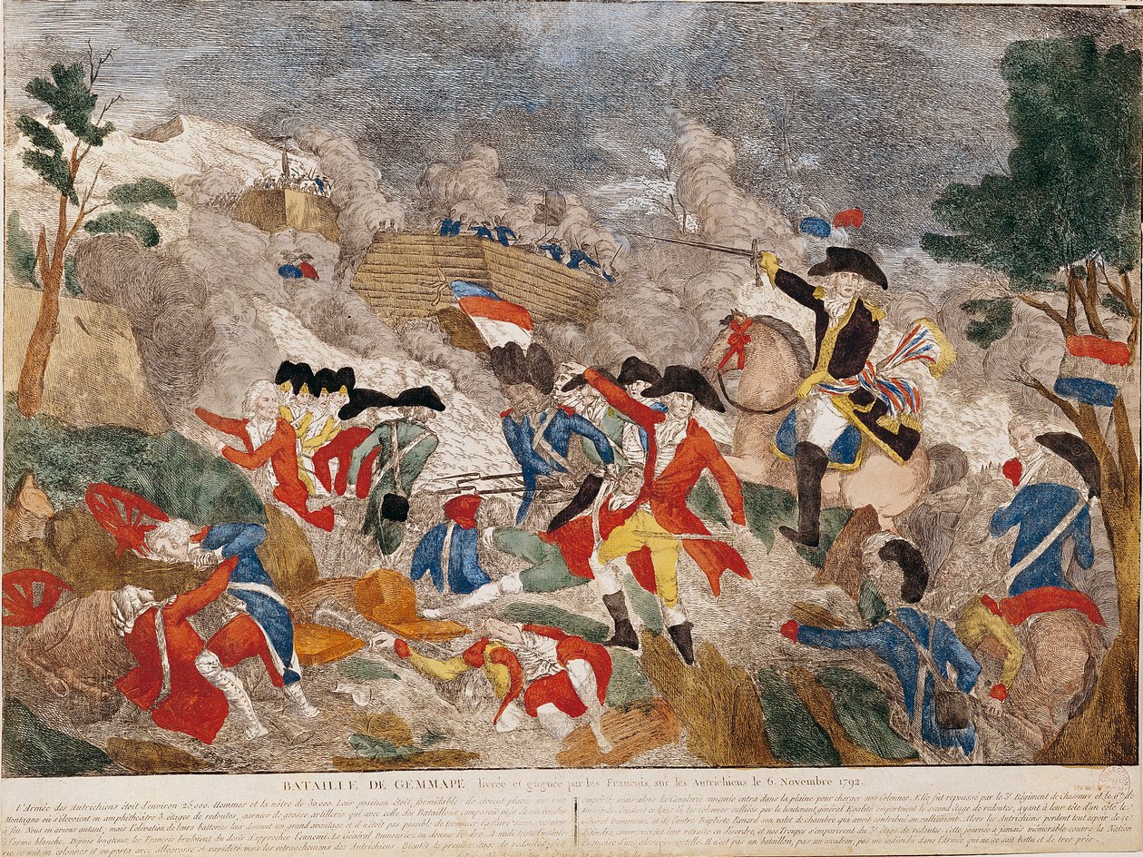 The Battle of Jemmapes, 6th November 1792, printed by Basset  by French School