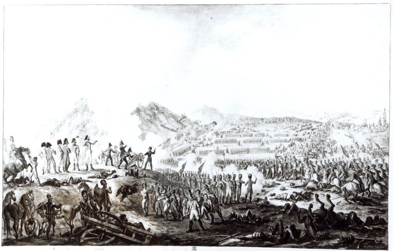 İngiliz-İspanyol ve Fransız Orduları arasındaki Talavera de la Reina Muharebesi, 28 Temmuz 1809 by French School