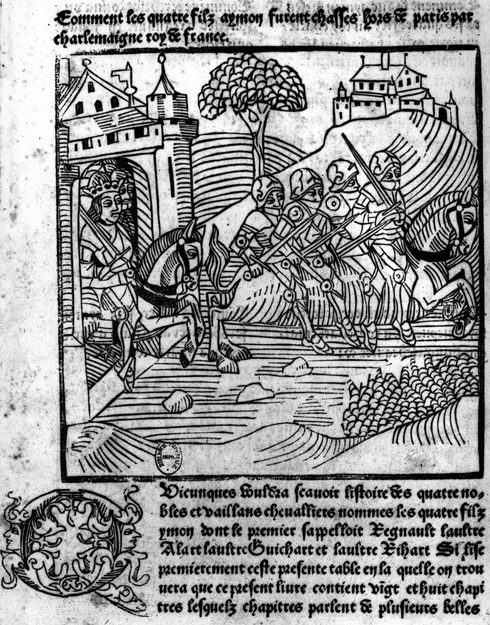 The Four Sons of Aymon are chased away by Charlemagne (742-814), king of France, from 