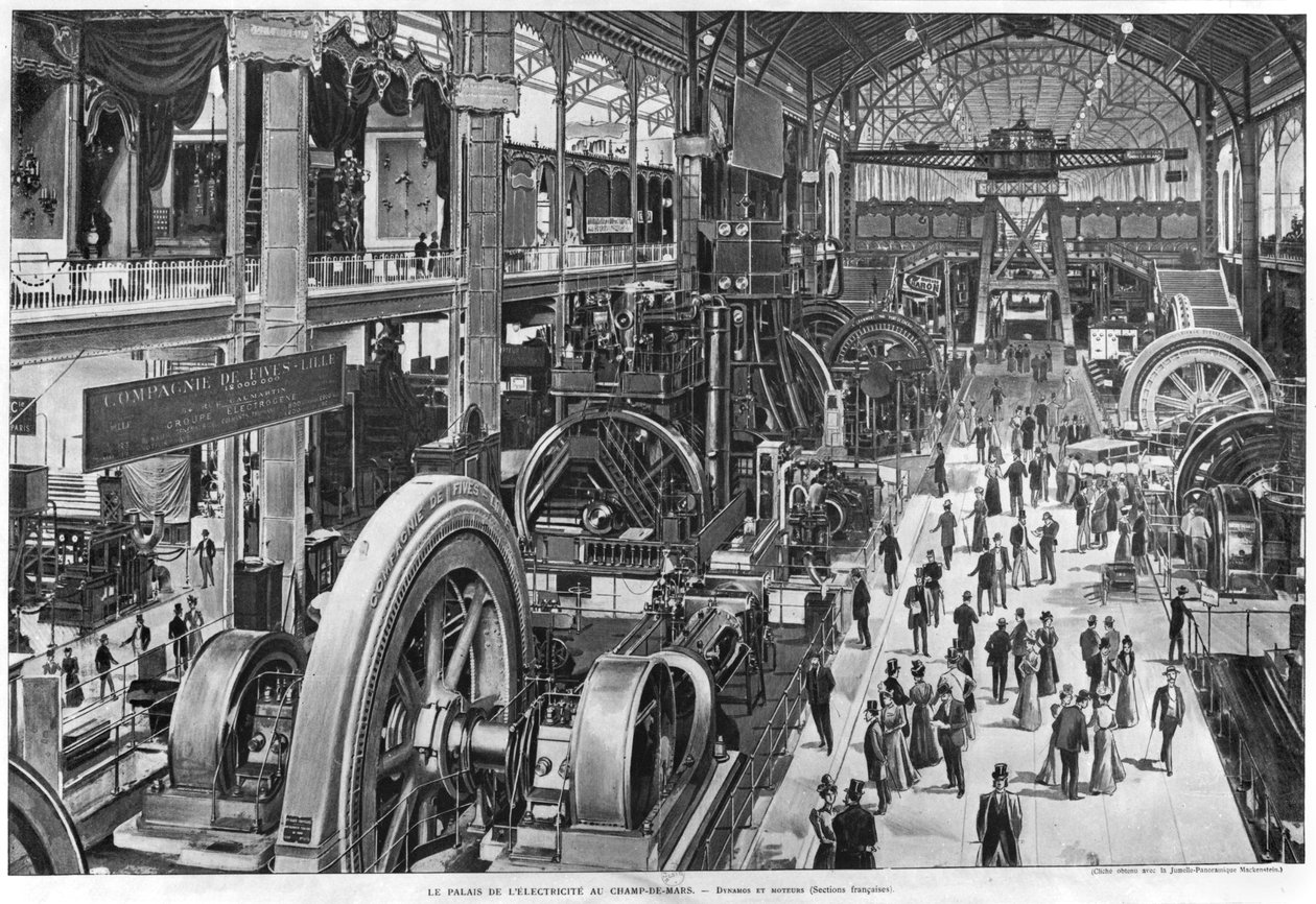 1900 Evrensel Sergisinde Fransız Elektrik Makineleri Galerisi by French School