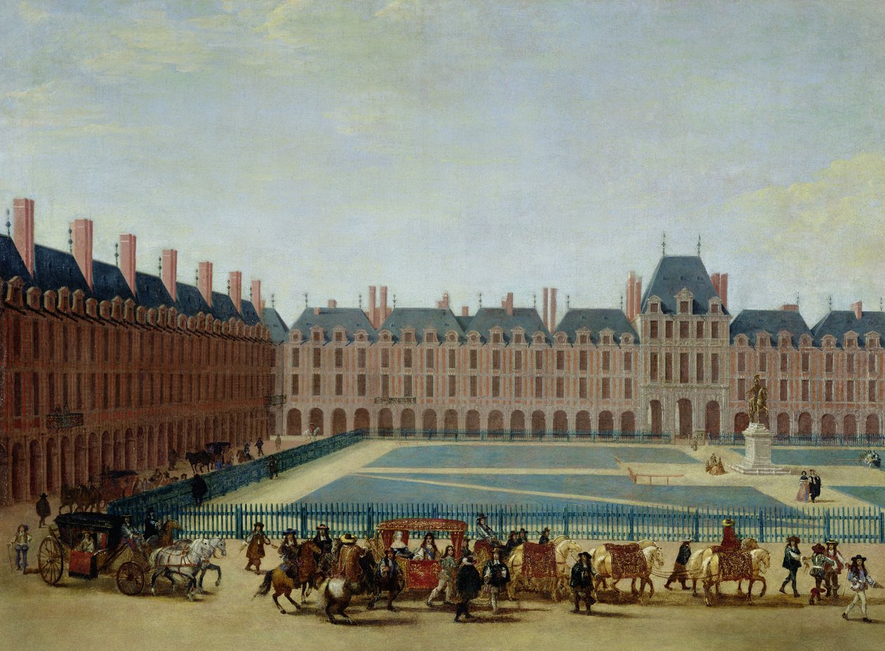 Kraliyet Arabası ile Place Royale, c.1655 by French School