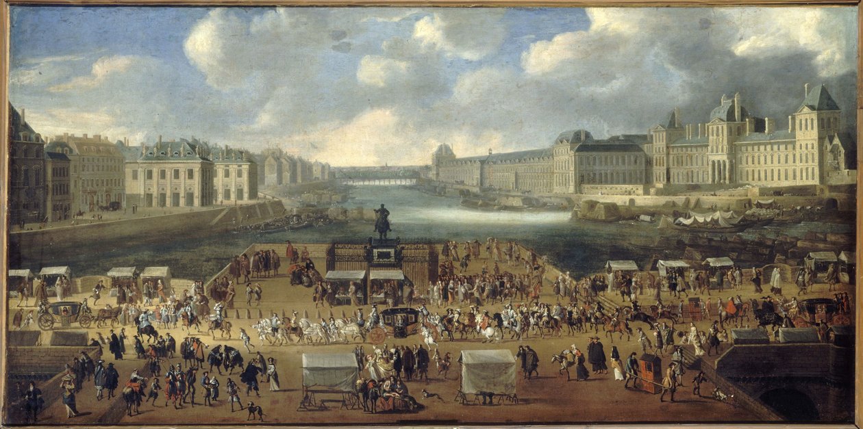 Bir alayı olan Pont-Neuf, 1665-69 by French School