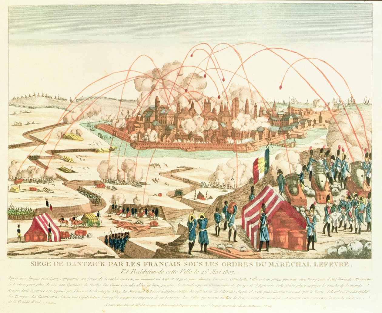 Mareşal Pierre Joseph Lefebvre (1755-1820) komutasındaki Danzig Kuşatması ve Kasabanın Teslimi, 26 Mayıs 1807 by French School