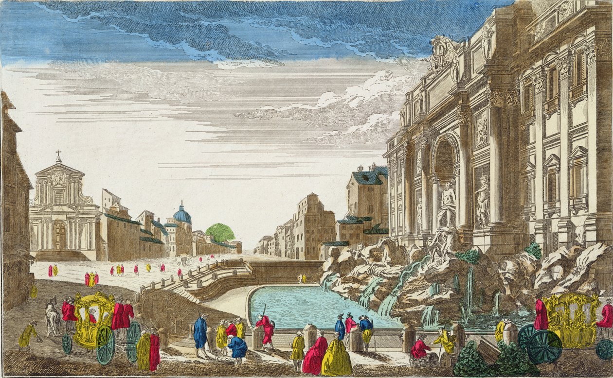 Trevi Çeşmesi, Roma by French School