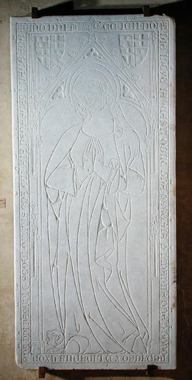 Marquiesa de Linares portresi olan mezar taşı, 1391 by French School
