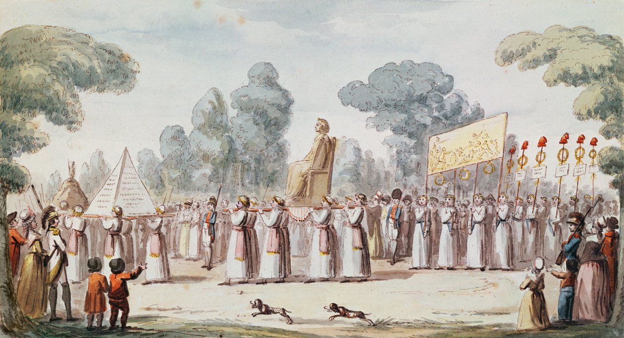 Devrimci Bir Alayı Görüntüle (renkli gravür) by French School