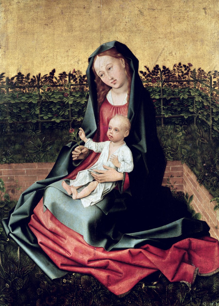Küçük Bahçedeki Bakire ve Çocuk veya, Gül Kafesli Bakire, c.1470-72 by French School
