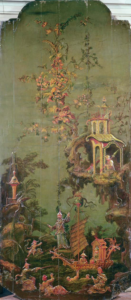 Dört Elementi tasvir eden bir dizi panelden su, c.1730 (polikrom ahşap) by French School