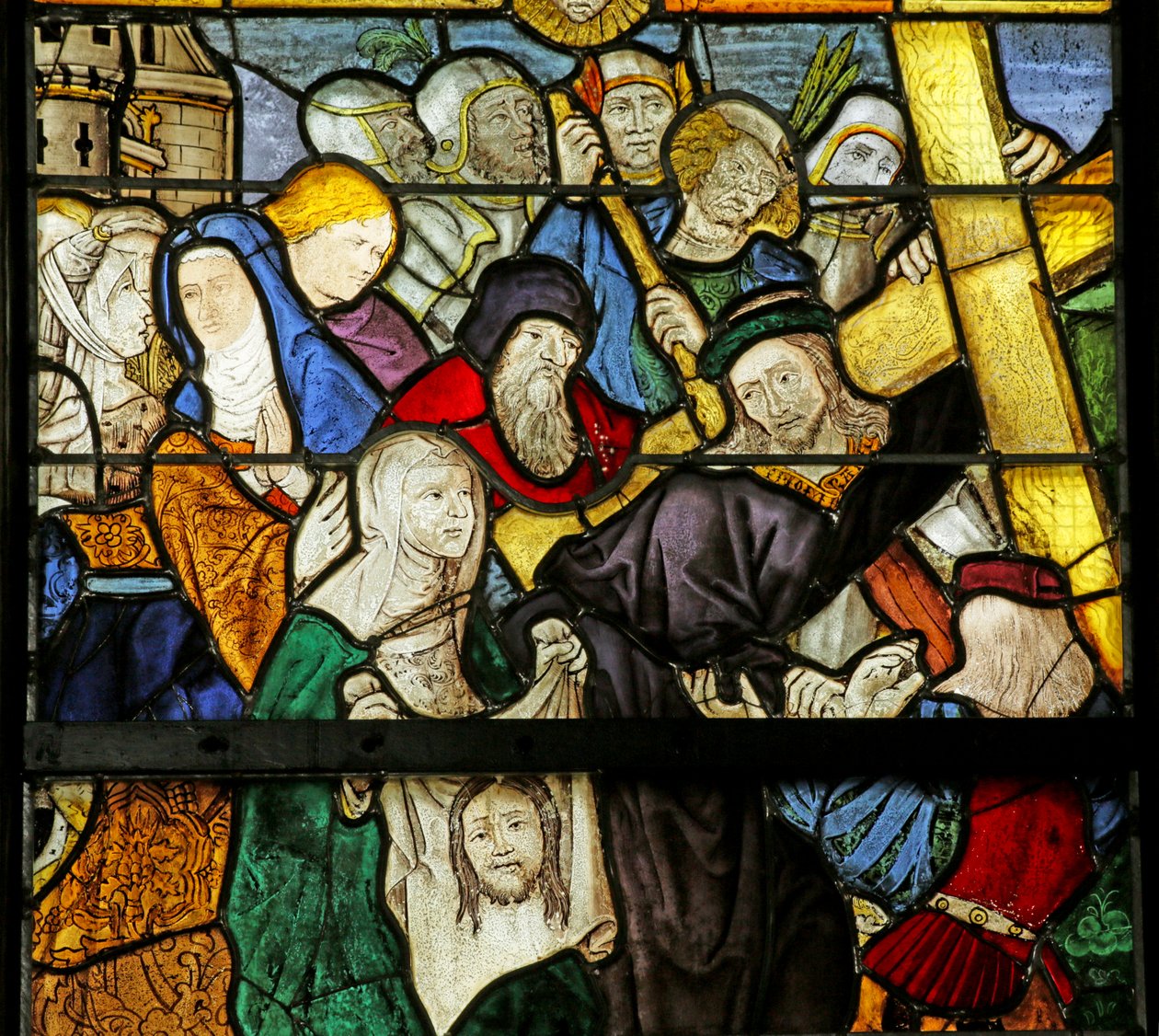 Via Crucis ve Veronica Peçesini gösteren pencere, 2921604 detayı by French School