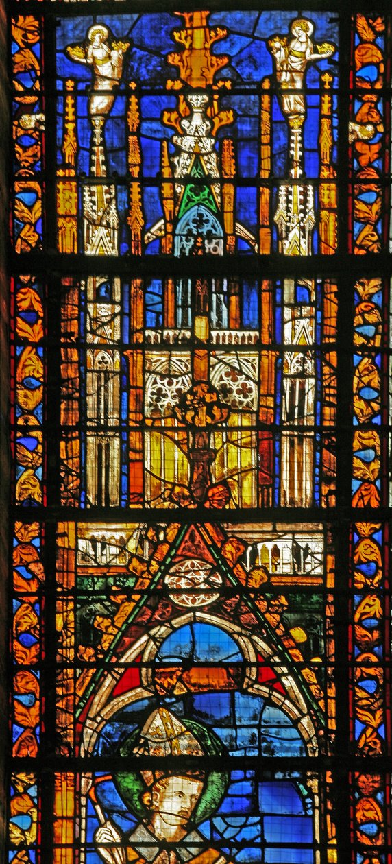Bir gölgelik gösteren w6 penceresi (vitray) by French School