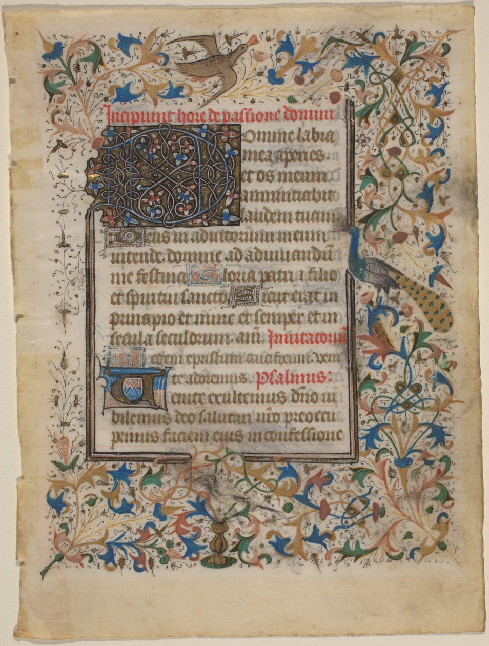 Saatler Kitabından El Yazması Yaprağı (incip. Passionis) by French 14th Century