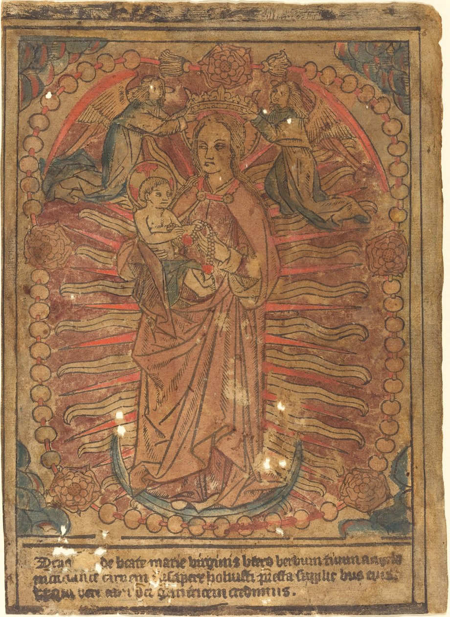 Bir Tespihte Madonna ve Çocuk by French 15th Century