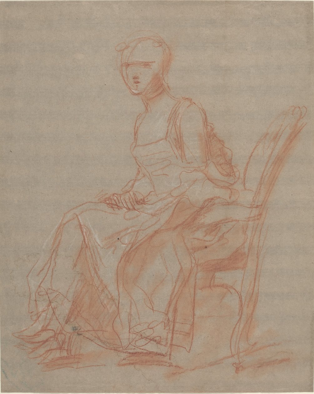 oturan kadın by French 18th Century