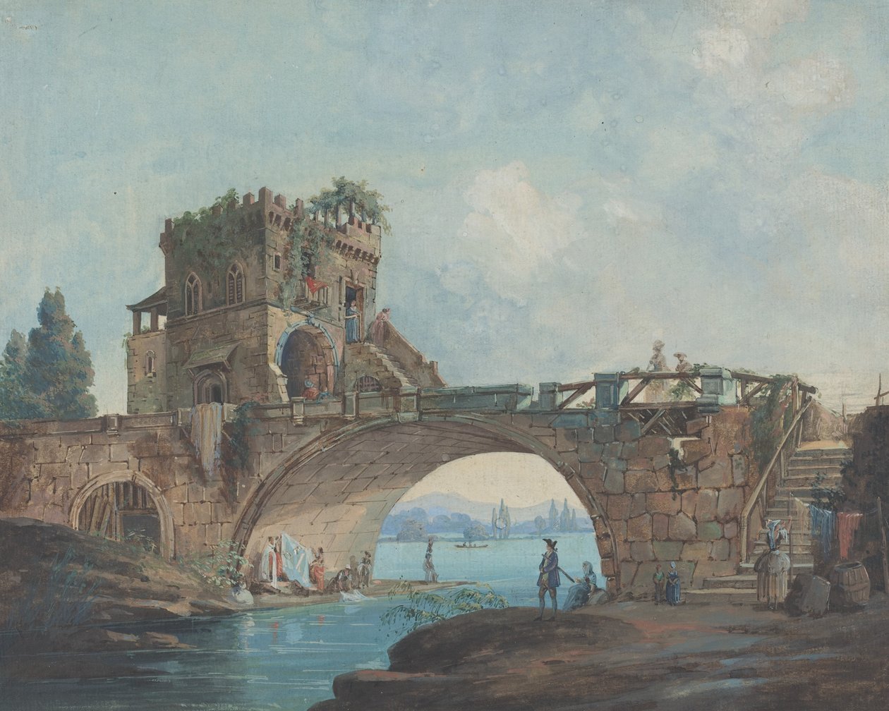 Çamaşırhaneli Ponte Salario by French 18th Century after Hubert Robert