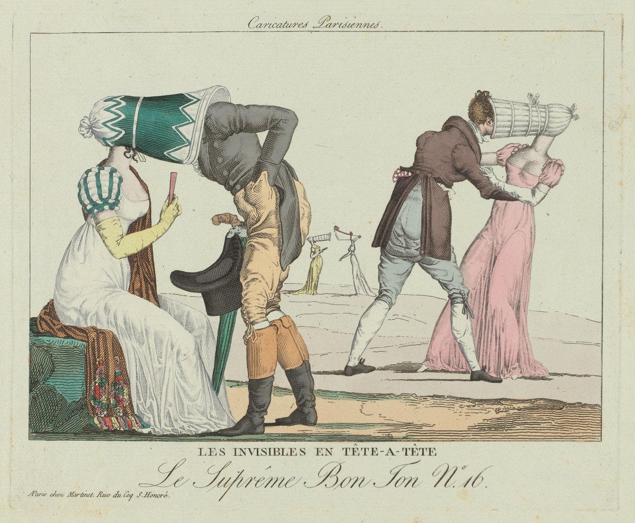 Görünmezler bire bir (Poke Bonnets ile Tete-a-Tete) by French 19th Century
