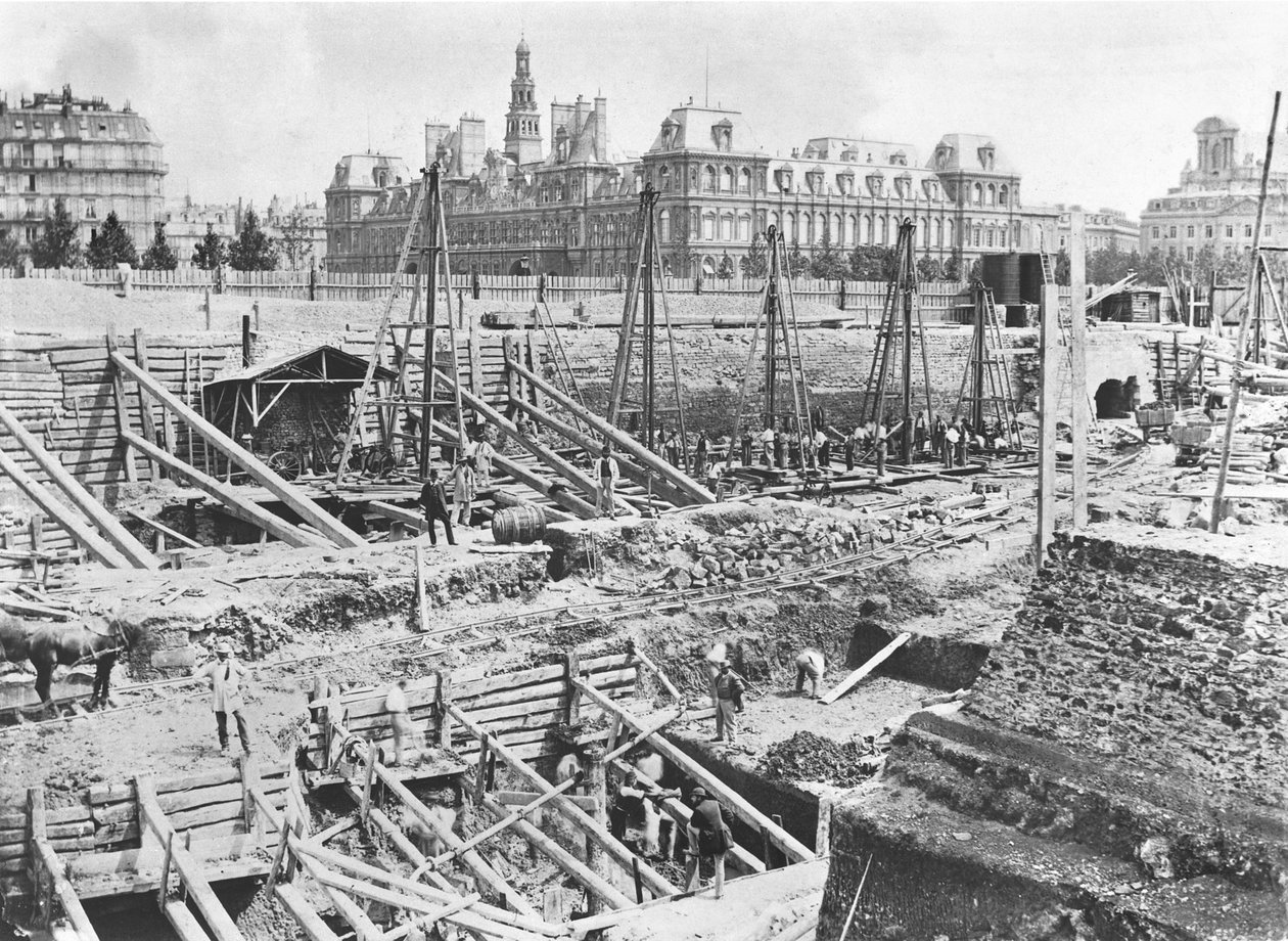 Building of the Hotel-Dieu, Paris, c.1866  by French Photographer