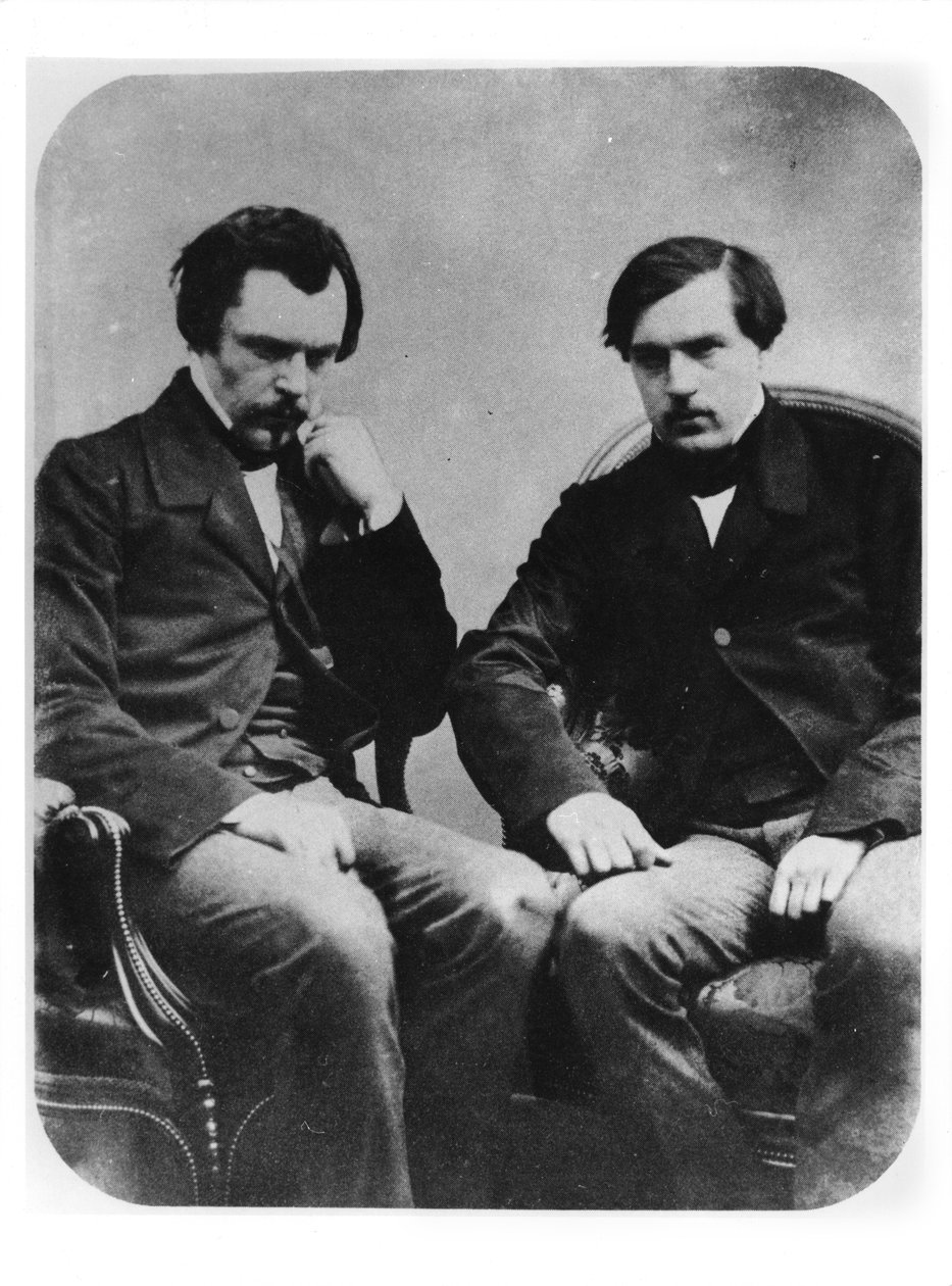 Edmond Louis Antoine Huot de Goncourt (1822-96) ve Jules Alfred Huot de Goncourt (1830-70) (dagerreyotipi) by French Photographer