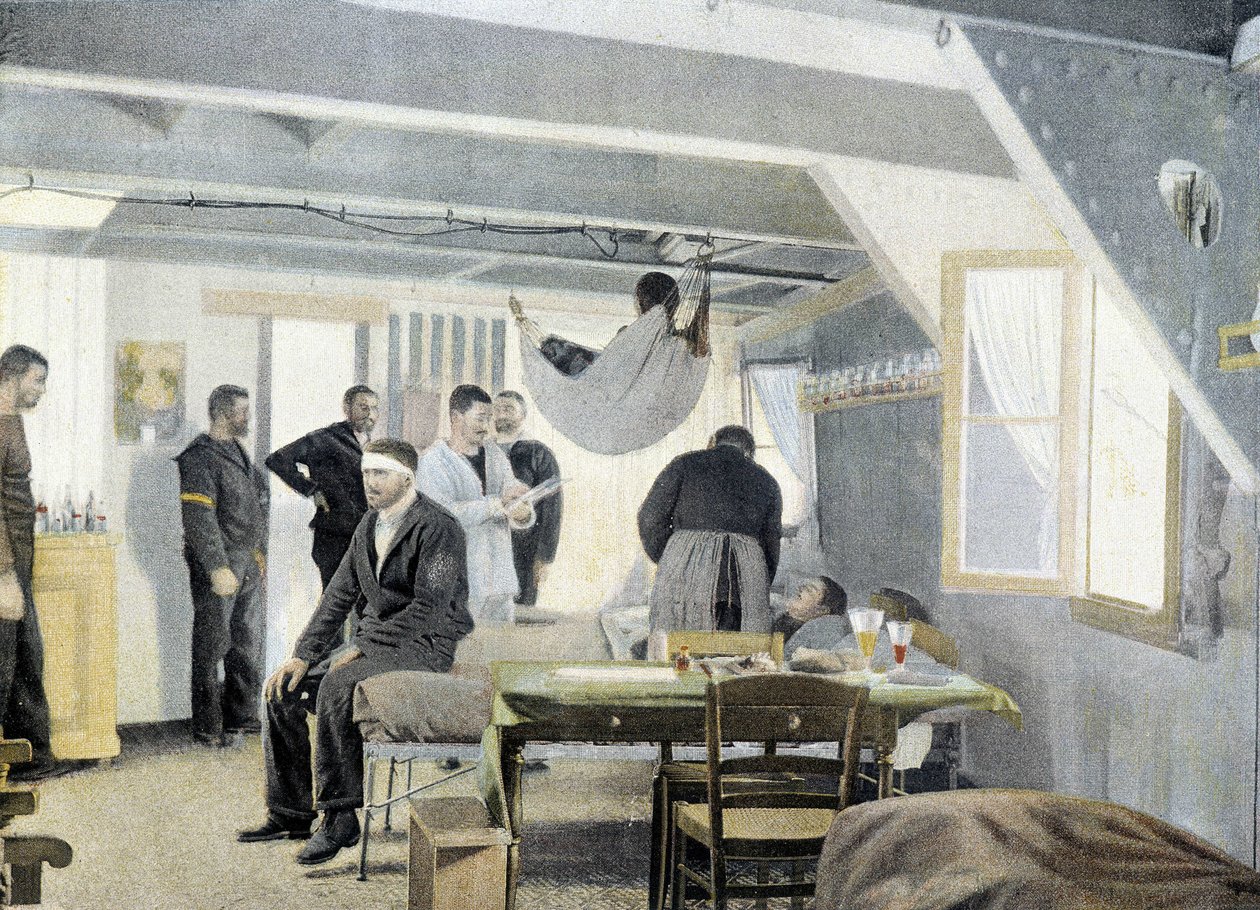 Fransız Donanması, 19. yüzyıl sonu: Revirde muayene, doktor ziyareti - İncil. des Arts deco. by French Photographer