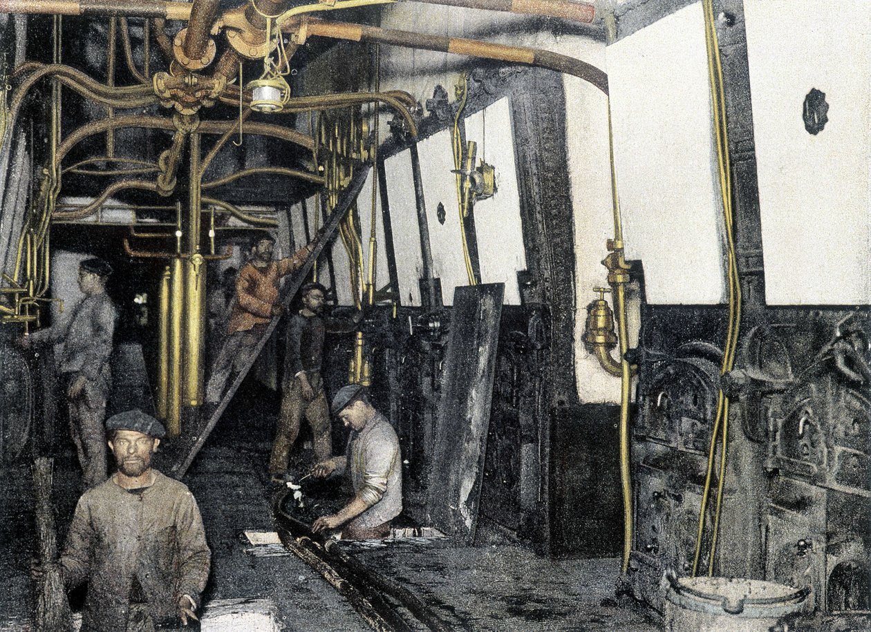 Fransız Donanması, 19. yüzyıl sonu: ambarların ve kazan dairelerinin temizliği - İncil. des Arts deco. by French Photographer