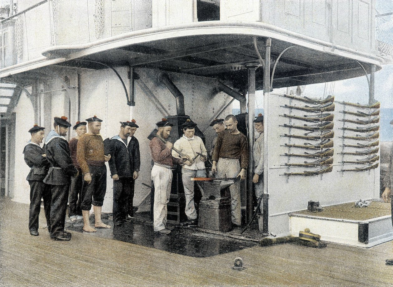 Fransız Donanması, 19. yüzyılın sonlarında: demirhane - İncil. des Arts deco. by French Photographer