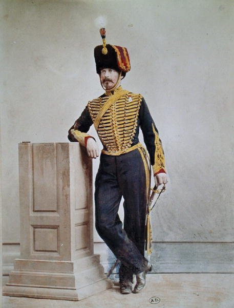 İkinci İmparatorluk zamanında Fransız askeri (renkli fotoğraf) by French Photographer