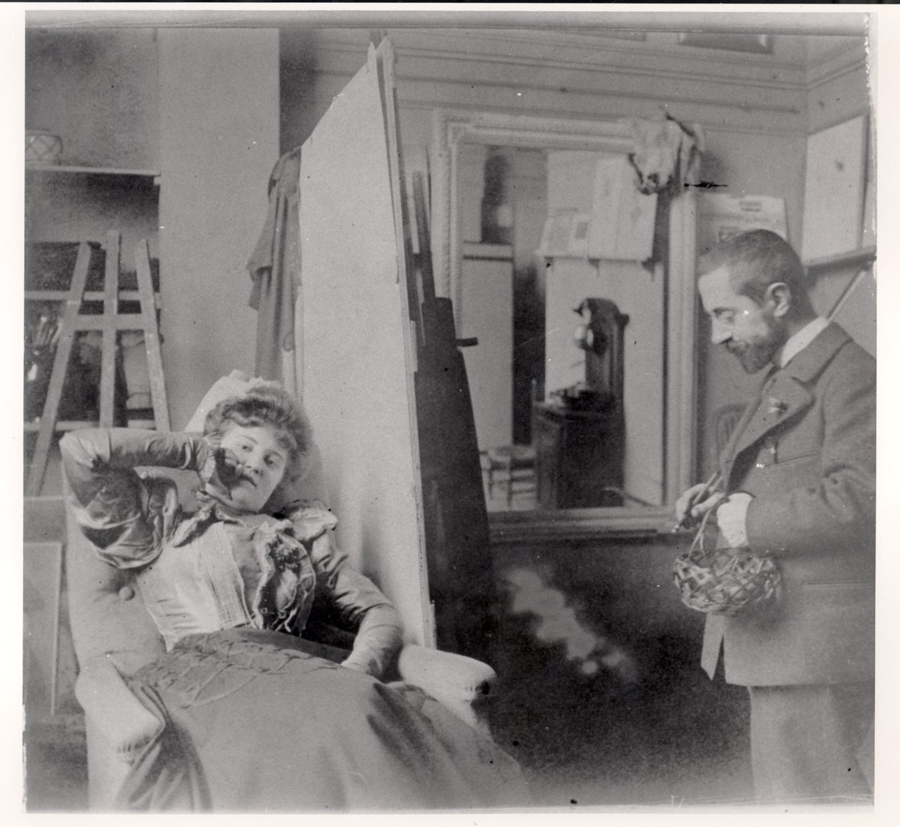 Henri de Toulouse-Lautrec (1864-1901), stüdyosunda Misia Natanson ile by French Photographer