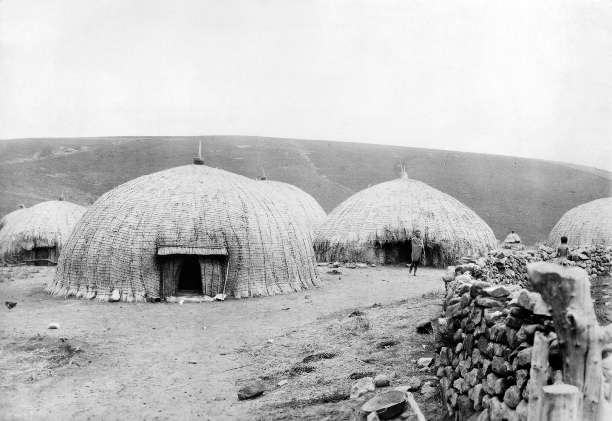 Kaffir Kulübeleri, Güney Afrika, c.1914 by French Photographer