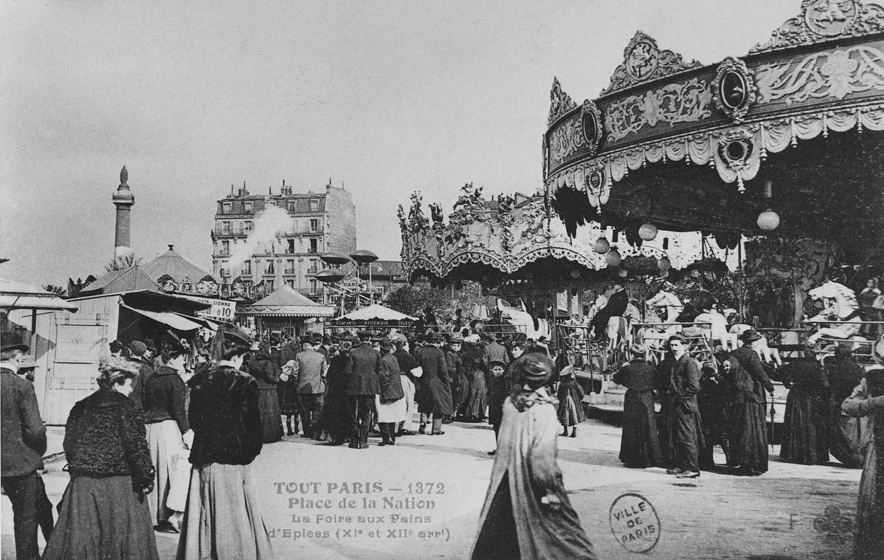 Taht Fuarı, Place de la Nation, Paris, 1900 dolayları by French Photographer