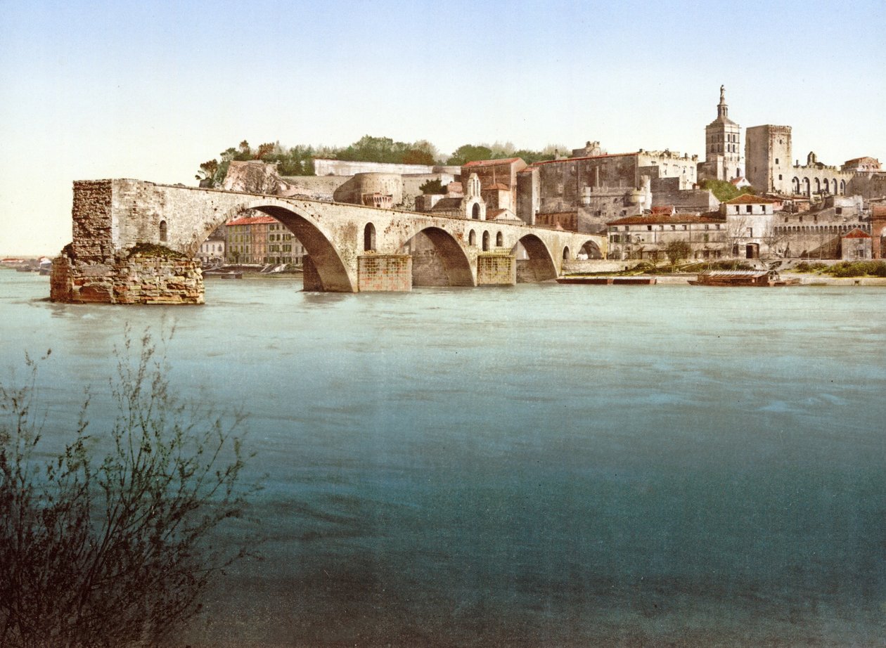 Pont Saint-Bénézet, Avignon, 1890-1900 by French Photographer