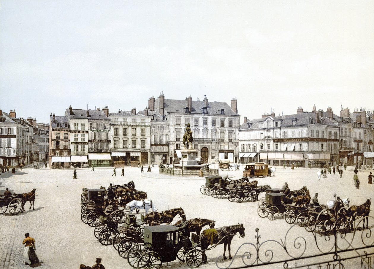 Jeanne dArc heykeli, Place du Martroi, Orléans, pub. yaklaşık 1900 by French Photographer
