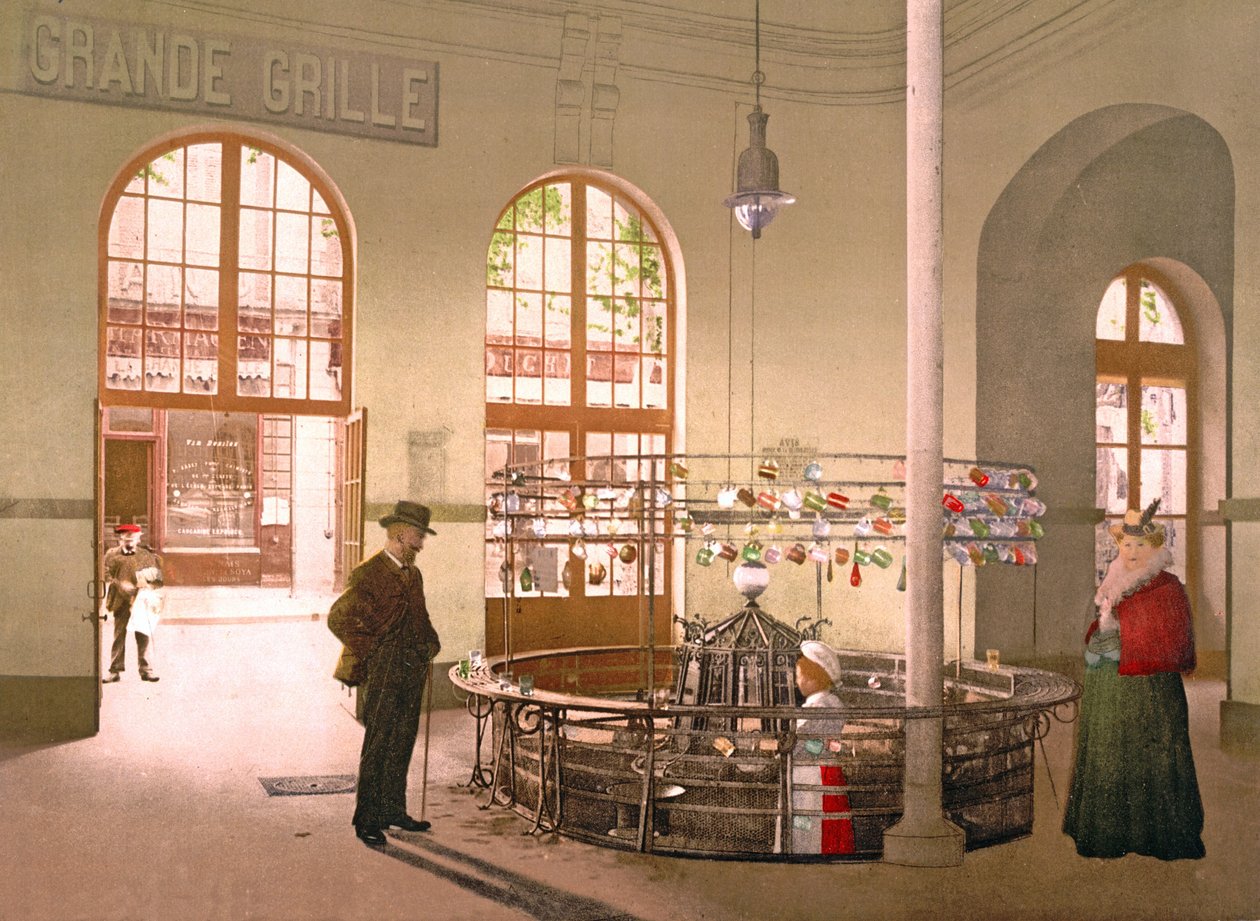 Vichy Kaynak Suyu, 1890-1900 Grande Grille kaynağında cam tarafından satılıyor by French Photographer